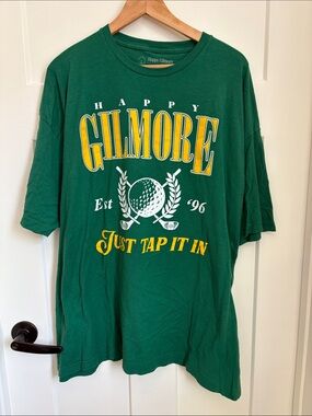 Happy Gilmore Green Graphic Tee - "GILMORE" Yellow/White Print